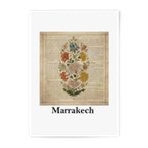 Vintage Floral Photographic Print, Botanical Art on Antique Book Page, Marrakech Decor, Flower Illustration, Home Decor, Wall Art - Tawshia